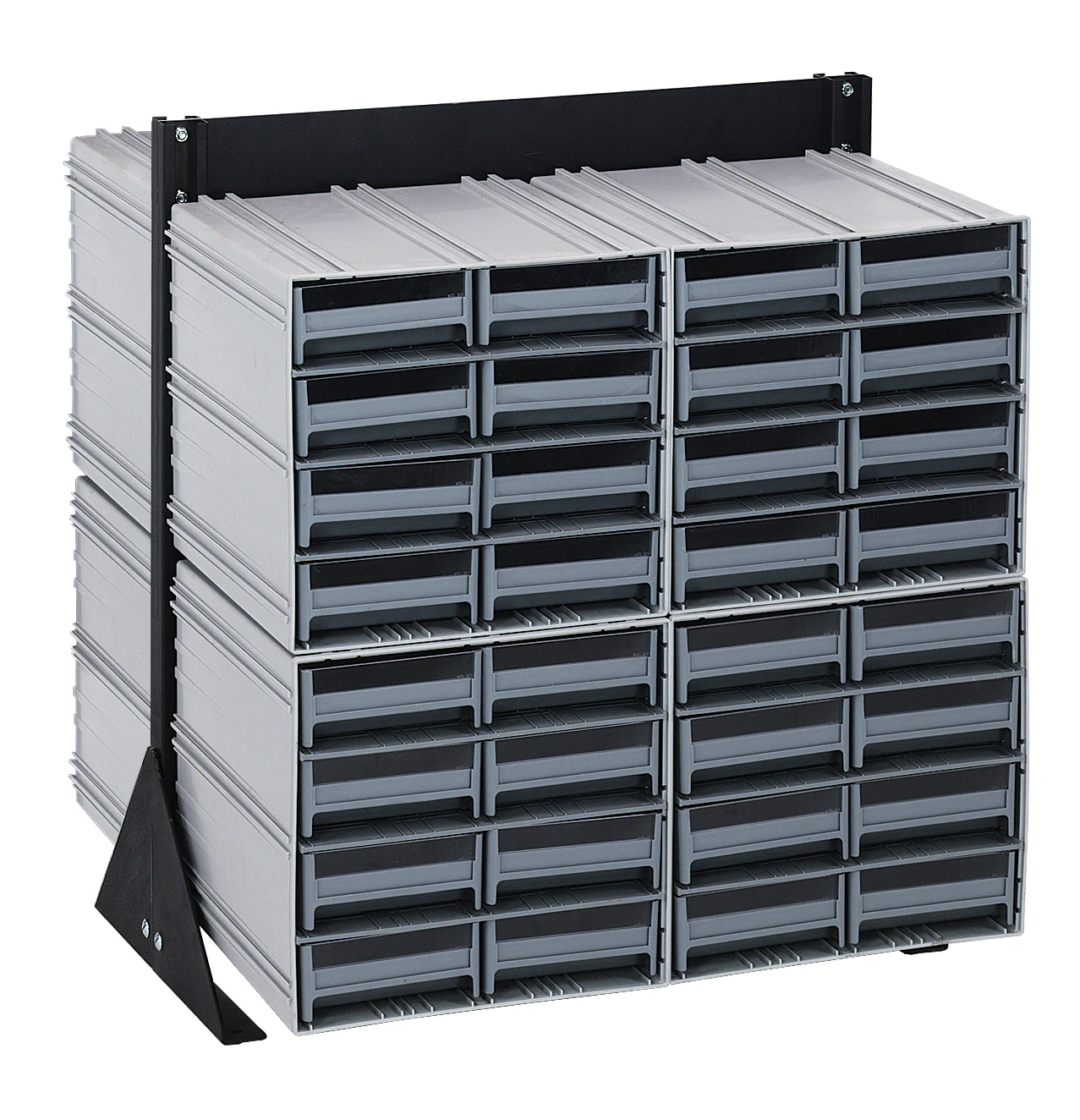 Quantum QIC-224-83GY Double-Sided Interlocking Storage Cabinets Floor Stand, 24"D x 23-5/8"W x 28"H, Black
