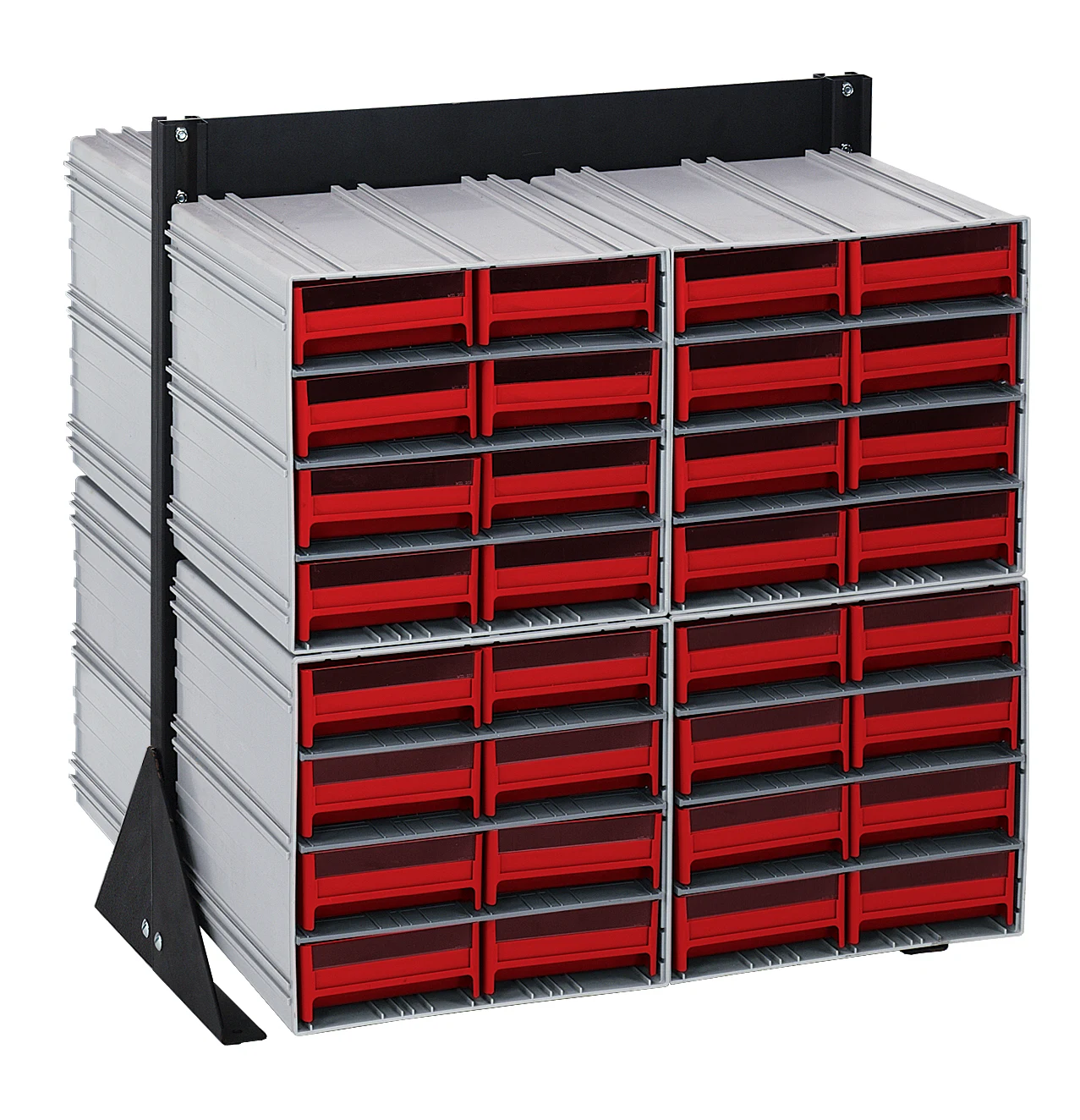 Quantum QIC-224-83RD Double-Sided Interlocking Storage Cabinets Floor Stand, 24"D x 23-5/8"W x 28"H, Black