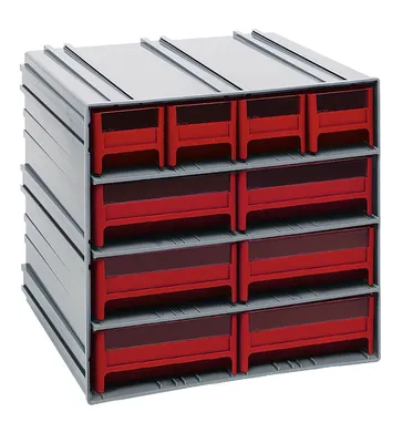 Quantum QIC-4163RD Interlocking Storage Cabinets, 11-3/8"D x 11-3/4"W x 11"H, Gray