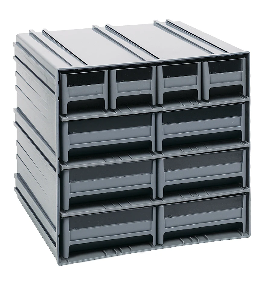 Quantum QIC-4163GY Interlocking Storage Cabinets, 11-3/8"D x 11-3/4"W x 11"H, Gray