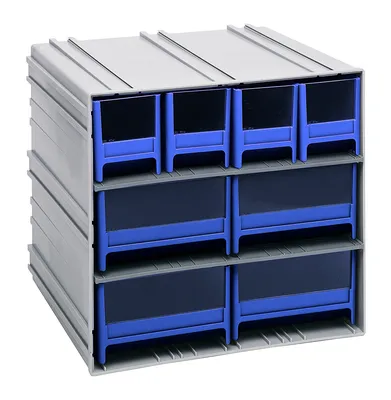 Quantum QIC-4244BL Interlocking Storage Cabinets, 11-3/8"D x 11-3/4"W x 11"H, Gray