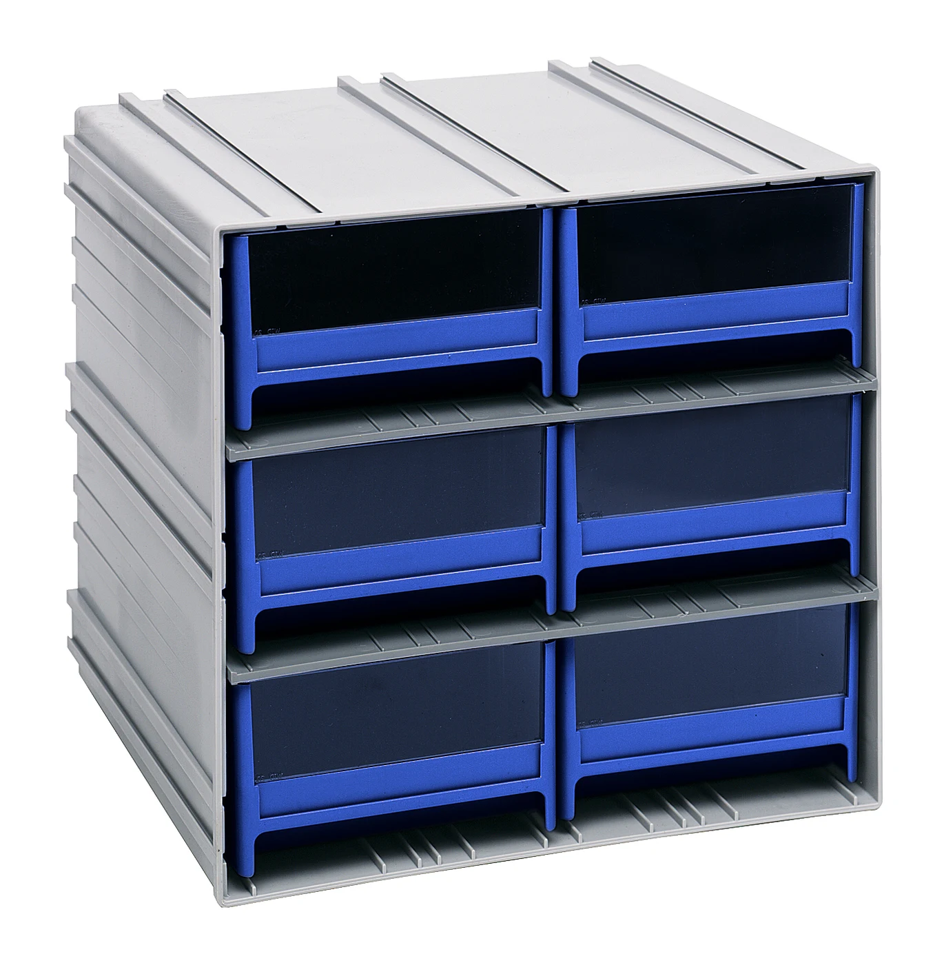 Quantum QIC-64BL Interlocking Storage Cabinets, 11-3/8"D x 11-3/4"W x 11"H, Gray