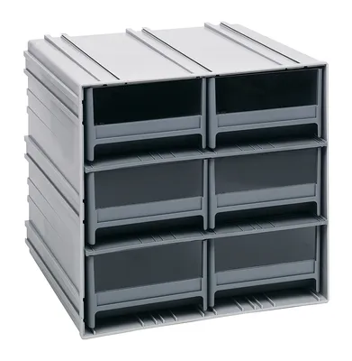 Quantum QIC-64GY Interlocking Storage Cabinets, 11-3/8"D x 11-3/4"W x 11"H, Gray