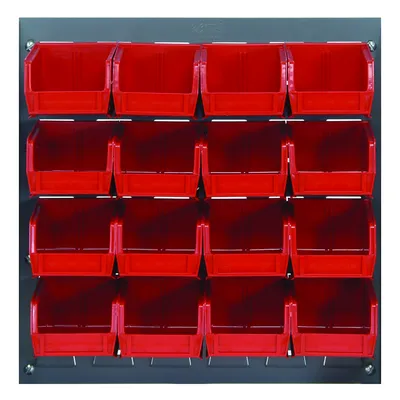 Quantum QLP-1819-220-16RD Wall Mounted Louvered Panel, 18"L x 8"D x 19"H, 175 lb capacity, Gray