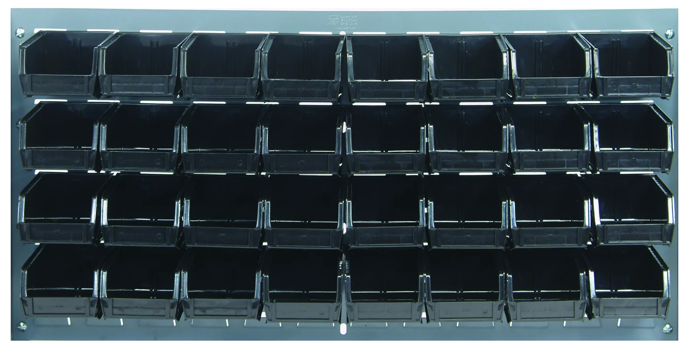 Quantum QLP-3619-210-32BK Wall Mounted Louvered Panel, 36"L x 6"D x 19"H, 200 lb capacity, Gray