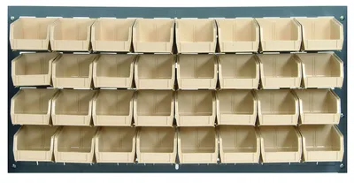 Quantum QLP-3619-210-32IV Wall Mounted Louvered Panel, 36"L x 6"D x 19"H, 200 lb capacity, Gray