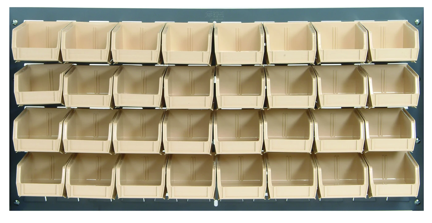 Quantum QLP-3619-210-32IV Wall Mounted Louvered Panel, 36"L x 6"D x 19"H, 200 lb capacity, Gray