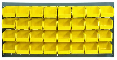 Quantum QLP-3619-210-32YL Wall Mounted Louvered Panel, 36"L x 6"D x 19"H, 200 lb capacity, Gray
