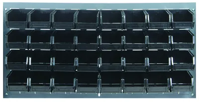 Quantum QLP-3619-220-32BK Wall Mounted Louvered Panel, 36"L x 8"D x 19"H, 200 lb capacity, Gray