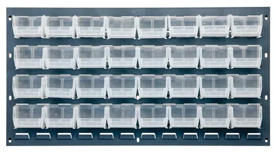 Quantum QLP-3619-220-32CL Wall Mounted Louvered Panel, 36"L x 8"D x 19"H, 200 lb capacity, Gray