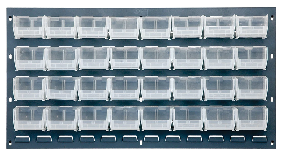 Quantum QLP-3619-220-32CL Wall Mounted Louvered Panel, 36"L x 8"D x 19"H, 200 lb capacity, Gray