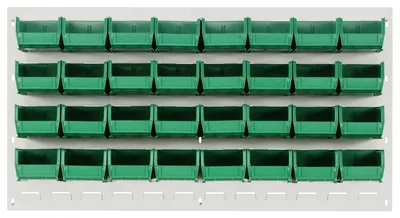 Quantum QLP-3619HC-220-32GN Wall Mounted Louvered Panel, 36"L x 8"D x 19"H, 200 lb capacity, Oyster White