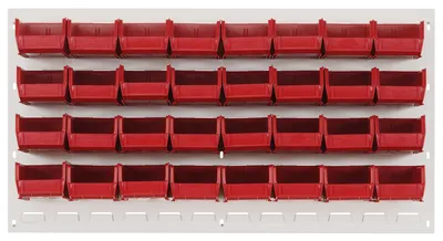 Quantum QLP-3619HC-220-32RD Wall Mounted Louvered Panel, 36"L x 8"D x 19"H, 200 lb capacity, Oyster White