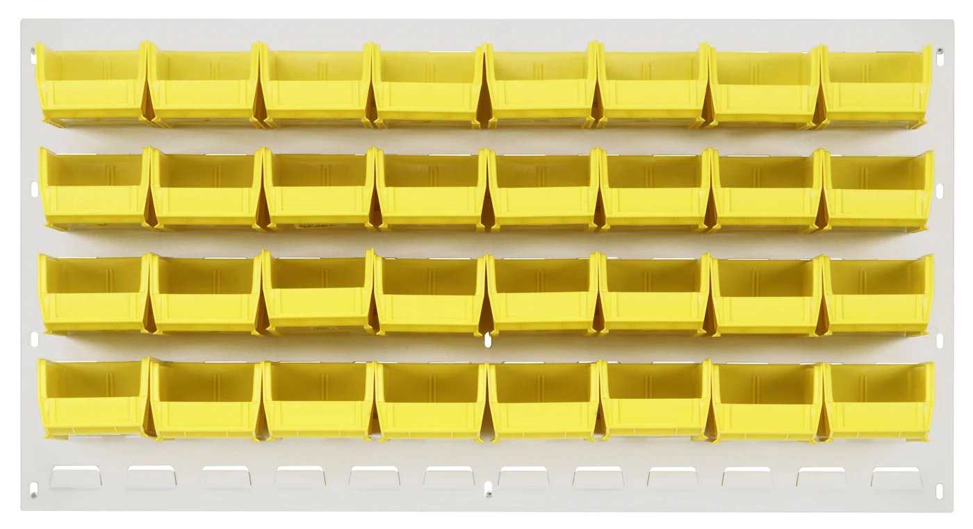 Quantum QLP-3619HC-220-32YL Wall Mounted Louvered Panel, 36"L x 8"D x 19"H, 200 lb capacity, Oyster White