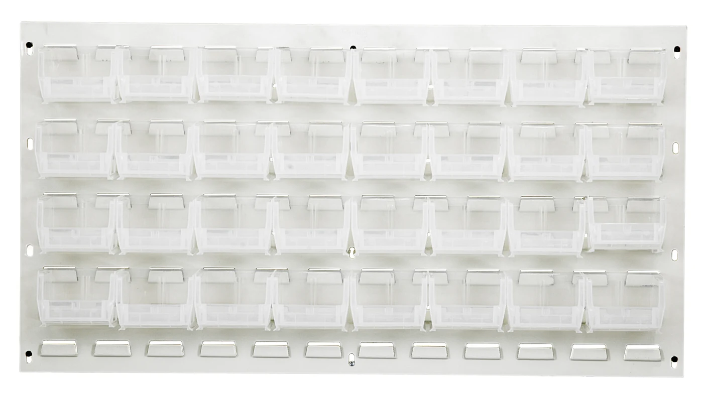 Quantum QLP-3619HC-220-32CL Wall Mounted Louvered Panel, 36"L x 8"D x 19"H, 200 lb capacity, Oyster White