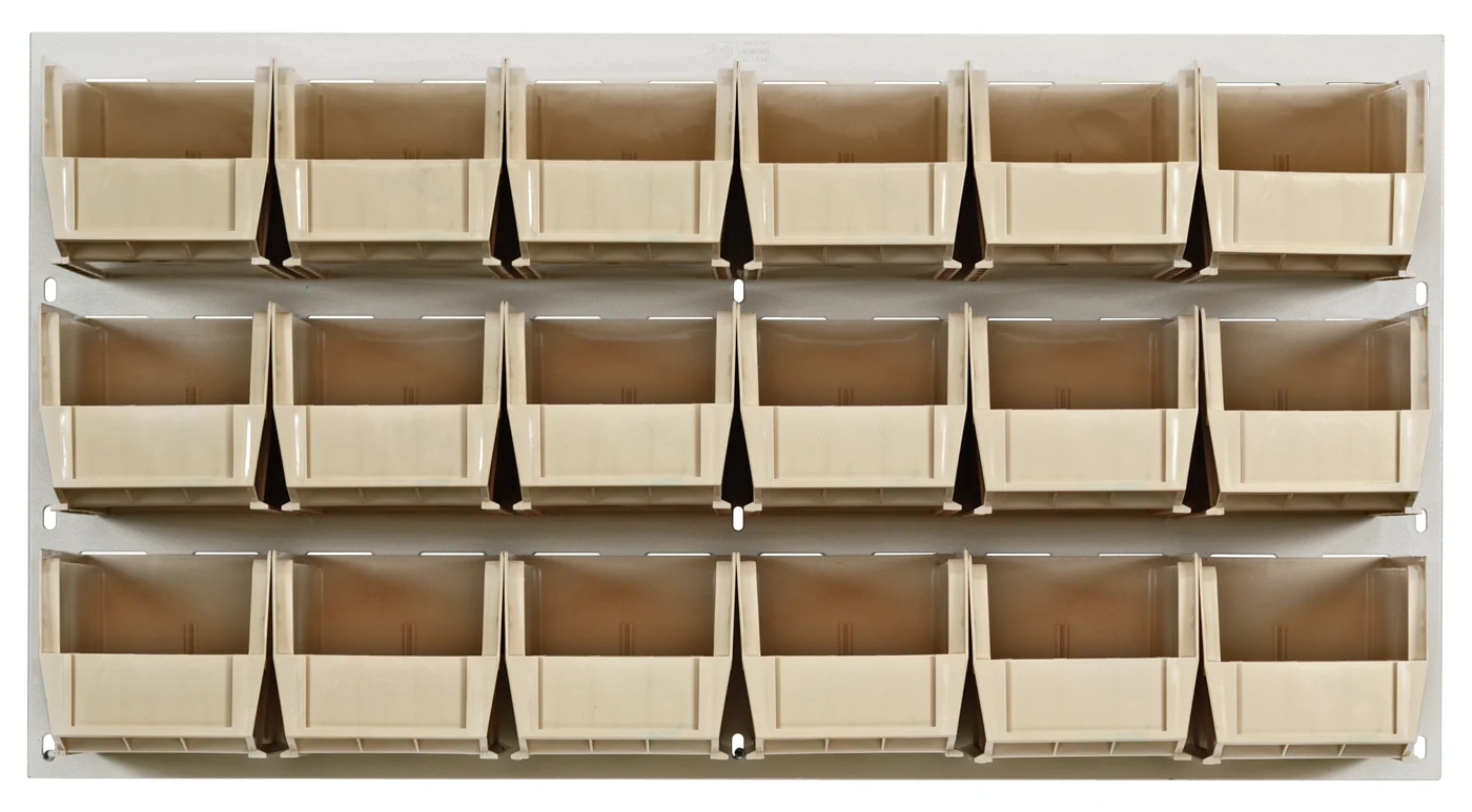 Quantum QLP-3619HC-230-18IV Wall Mounted Louvered Panel, 36"L x 11"D x 19"H, 200 lb capacity, Oyster White