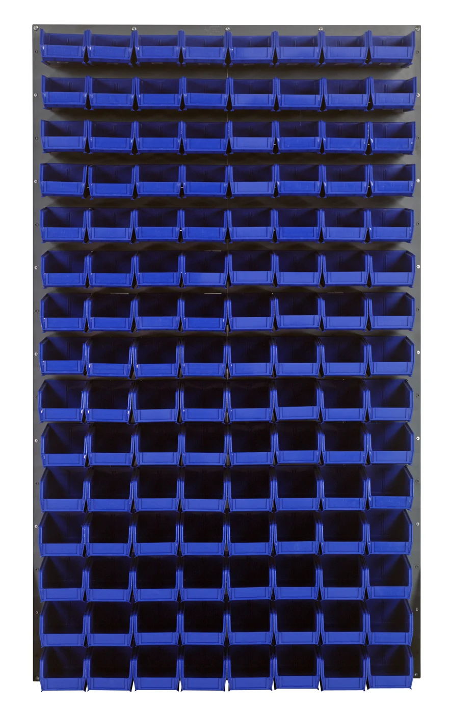Quantum QLP-3661-220-120BL Wall Mounted Louvered Panel, 36"L x 8"D x 61"H, 1000 lb capacity, Gray