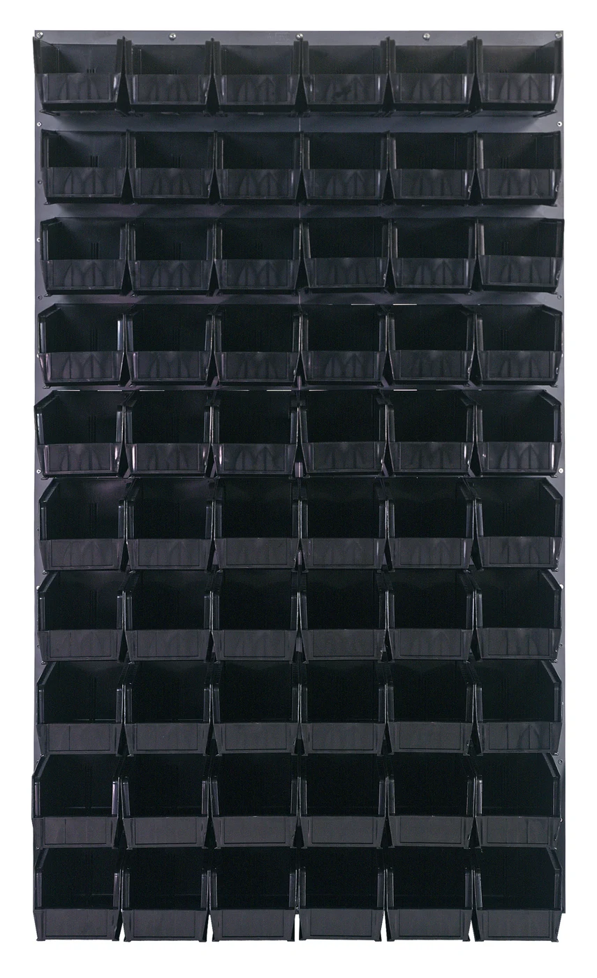 Quantum QLP-3661-230-60BK Wall Mounted Louvered Panel, 36"L x 11"D x 61"H, 1000 lb capacity, Gray