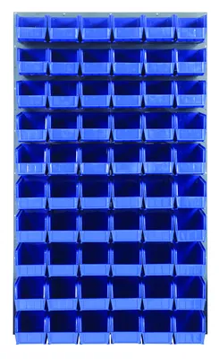 Quantum QLP-3661-230-60BL Wall Mounted Louvered Panel, 36"L x 11"D x 61"H, 1000 lb capacity, Gray