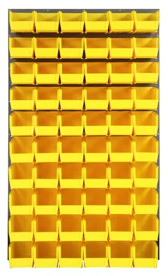 Quantum QLP-3661-230-60YL Wall Mounted Louvered Panel, 36"L x 11"D x 61"H, 1000 lb capacity, Gray