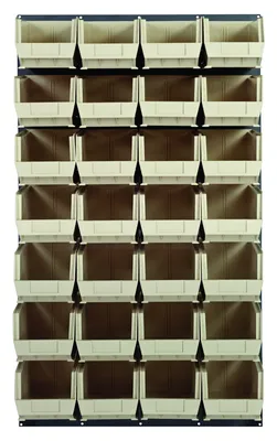 Quantum QLP-3661-240-28IV Wall Mounted Louvered Panel, 36"L x 15"D x 61"H, 1000 lb capacity, Gray