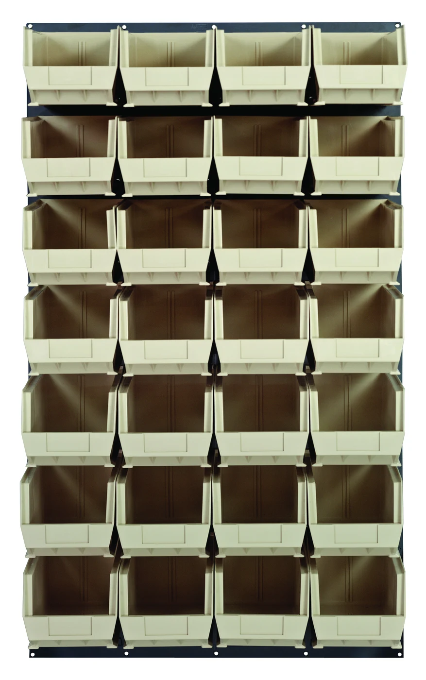 Quantum QLP-3661-240-28IV Wall Mounted Louvered Panel, 36"L x 15"D x 61"H, 1000 lb capacity, Gray