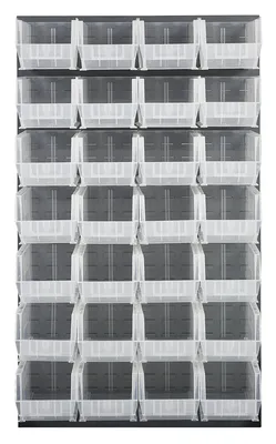 Quantum QLP-3661-240-28CL Wall Mounted Louvered Panel, 36"L x 15"D x 61"H, 1000 lb capacity, Gray