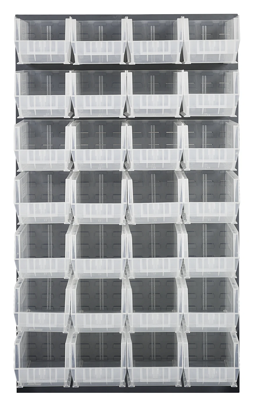 Quantum QLP-3661-240-28CL Wall Mounted Louvered Panel, 36"L x 15"D x 61"H, 1000 lb capacity, Gray