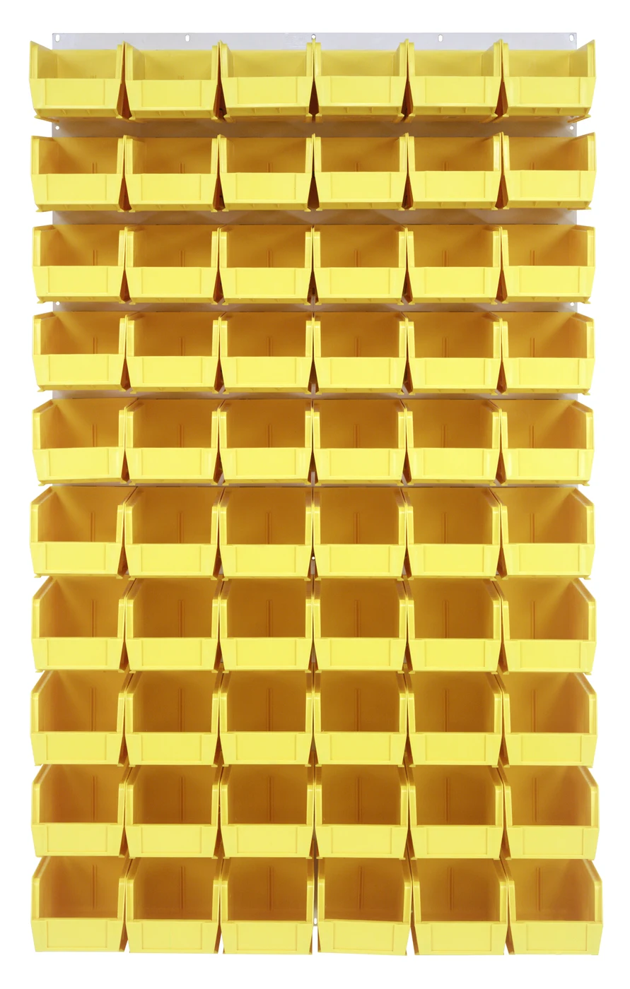 Quantum QLP-3661HC-230-60YL Wall Mounted Louvered Panel, 36"L x 11"D x 61"H, 1000 lb capacity, Oyster White