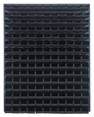 Quantum QLP-4861-220-165BK Wall Mounted Louvered Panel, 48"L x 8"D x 61"H, 1000 lb capacity, Gray