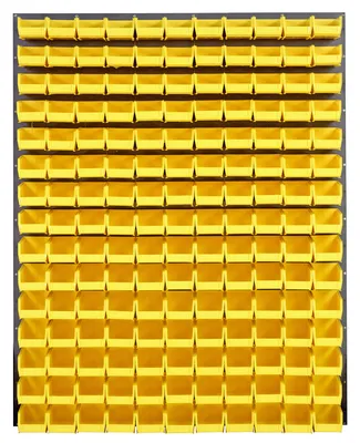 Quantum QLP-4861-220-165YL Wall Mounted Louvered Panel, 48"L x 8"D x 61"H, 1000 lb capacity, Gray
