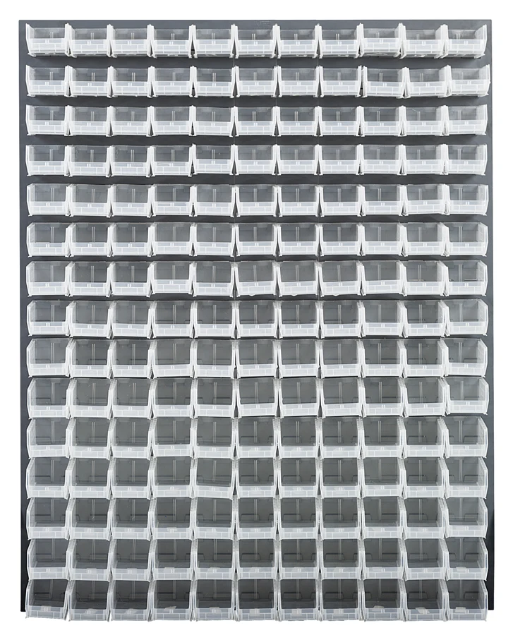 Quantum QLP-4861-220-165CL Wall Mounted Louvered Panel, 48"L x 8"D x 61"H, 1000 lb capacity, Gray