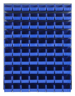 Quantum QLP-4861-230-80BL Wall Mounted Louvered Panel, 48"L x 11"D x 61"H, 1000 lb capacity, Gray