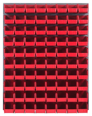Quantum QLP-4861-230-80RD Wall Mounted Louvered Panel, 48"L x 11"D x 61"H, 1000 lb capacity, Gray