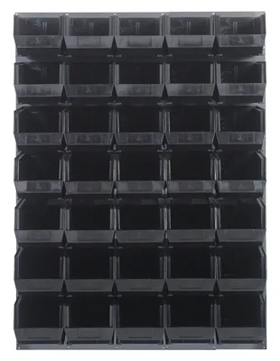 Quantum QLP-4861-240-35BK Wall Mounted Louvered Panel, 48"L x 15"D x 61"H, 1000 lb capacity, Gray