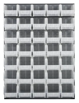 Quantum QLP-4861-240-35CL Wall Mounted Louvered Panel, 48"L x 15"D x 61"H, 1000 lb capacity, Gray