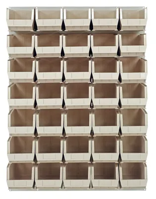 Quantum QLP-4861HC-240-35IV Wall Mounted Louvered Panel, 48"L x 15"D x 61"H, 1000 lb capacity, Oyster White