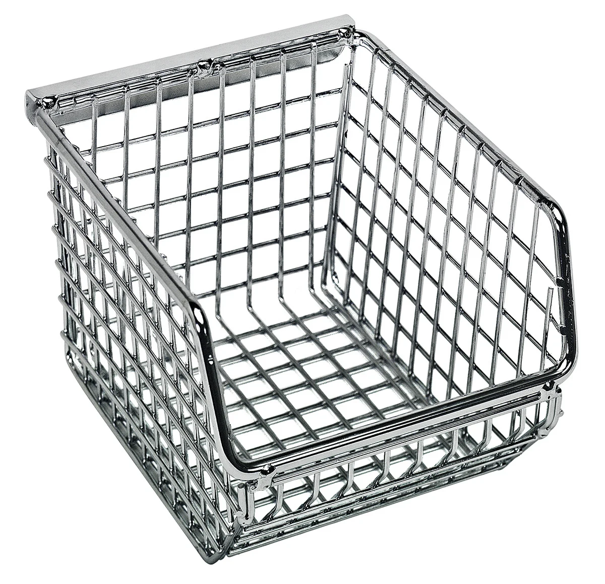 Quantum QMB510C Mesh Stack and Hang Bin, 5-1/4"D x 4-1/4"W x 3"H, Chrome