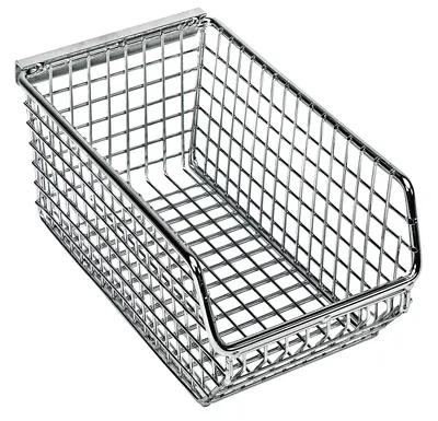 Quantum QMB520C Mesh Stack and Hang Bin, 7-1/4"D x 4-1/4"W x 3"H, Chrome
