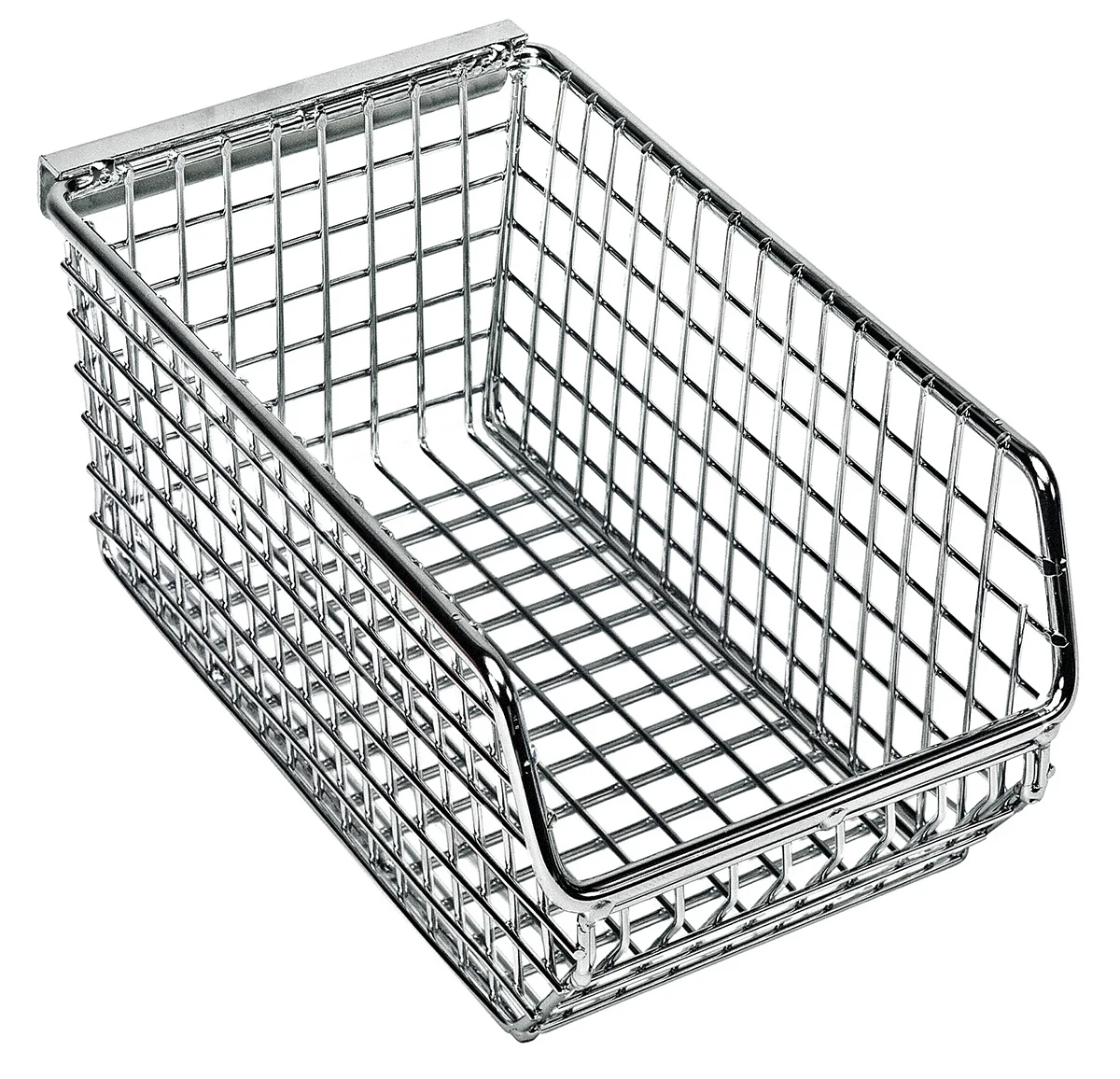 Quantum QMB520CCS Mesh Stack and Hang Bin, 7-1/4"D x 4-1/4"W x 3"H, Chrome, Case of 20