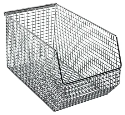 Quantum QMB540C Mesh Stack and Hang Bin, 14-1/2"D x 8"W x 7"H, Chrome