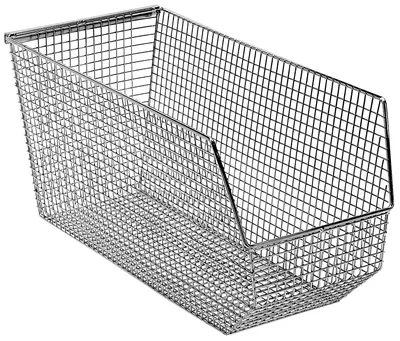 Quantum QMB565C Mesh Stack and Hang Bin, 17-3/4"D x 8-1/8"W x 9"H, Chrome