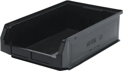 Quantum QMS531BRCS Magnum Bin, 19-3/4"L x 12-3/8"W x 5-7/8"H, 150 lb capacity, Black, Case of 6