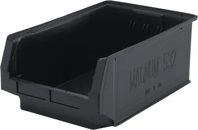 Quantum QMS532BKCS Magnum Bin, 19-3/4"L x 12-3/8"W x 7-7/8"H, 150 lb capacity, Black, Case of 6