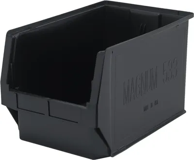 Quantum QMS533BKCS Magnum Bin, 19-3/4"L x 12-3/8"W x 11-7/8"H, 150 lb capacity, Black, Case of 3