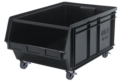 Quantum QMS843MOBBK Mobile Magnum Bin, 29"L x 18-3/8"W x 14-7/8"H, 150 lb capacity, Black