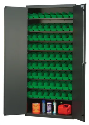 Quantum QPR-101GN Heavy-Duty 36" Bin Cabinet, 36"W x 18"D x 78"H, 400 lb capacity, Gray