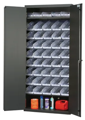 Quantum QPR-102CL Heavy-Duty 36" Bin Cabinet, 36"W x 18"D x 78"H, 400 lb capacity, Gray
