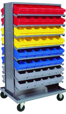 Quantum QPRDM-601RD Mobile Pick Rack, 24"L x 36"W x 60"H, 800 lb capacity, Gray