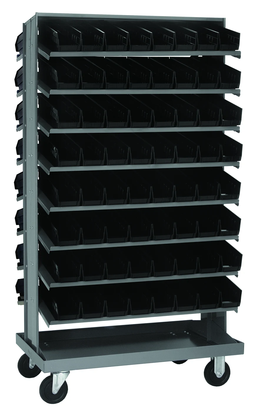 Quantum QPRDM-101BK Mobile Pick Rack, 24"L x 36"W x 60"H, 800 lb capacity, Gray